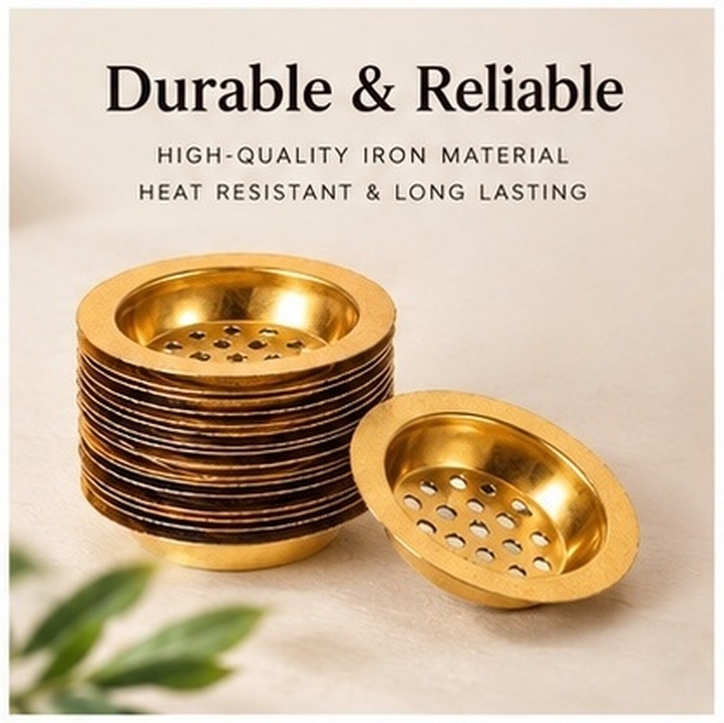 Incense Holder - 10 قطع صينية حامل بخور ذهبية